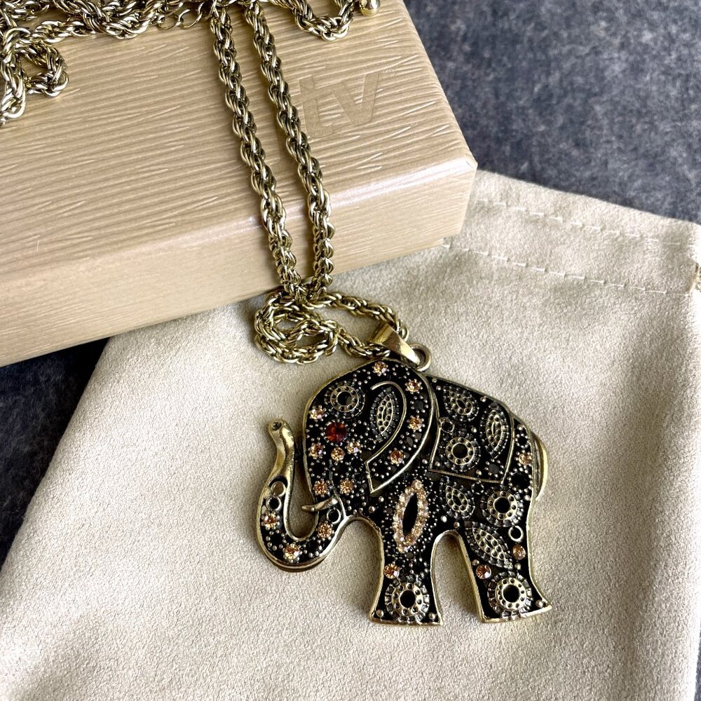 Bejeweled Lucky Elephant Pendant - JTV Off Park Collection